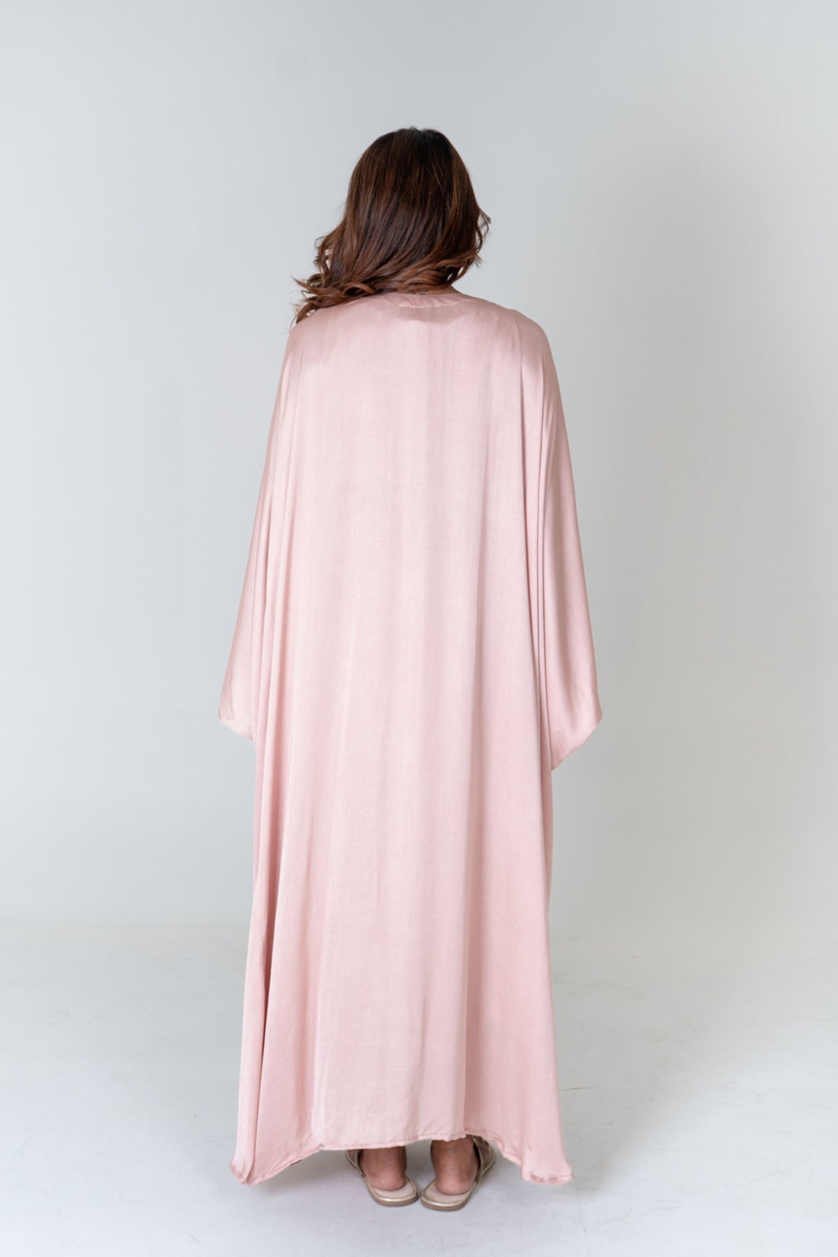 Pink-green Braided Long Kaftan