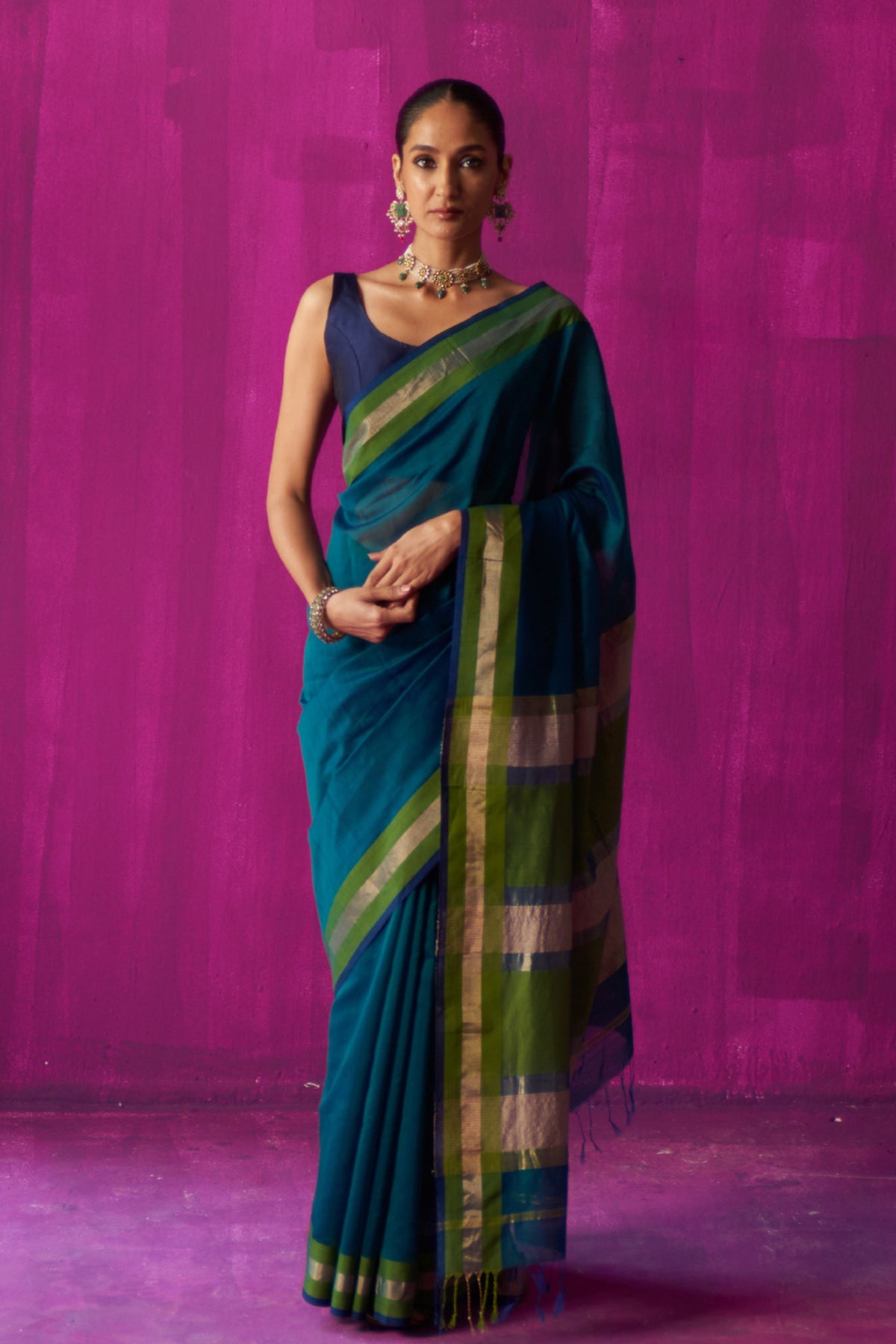 Chitra Teal Saree