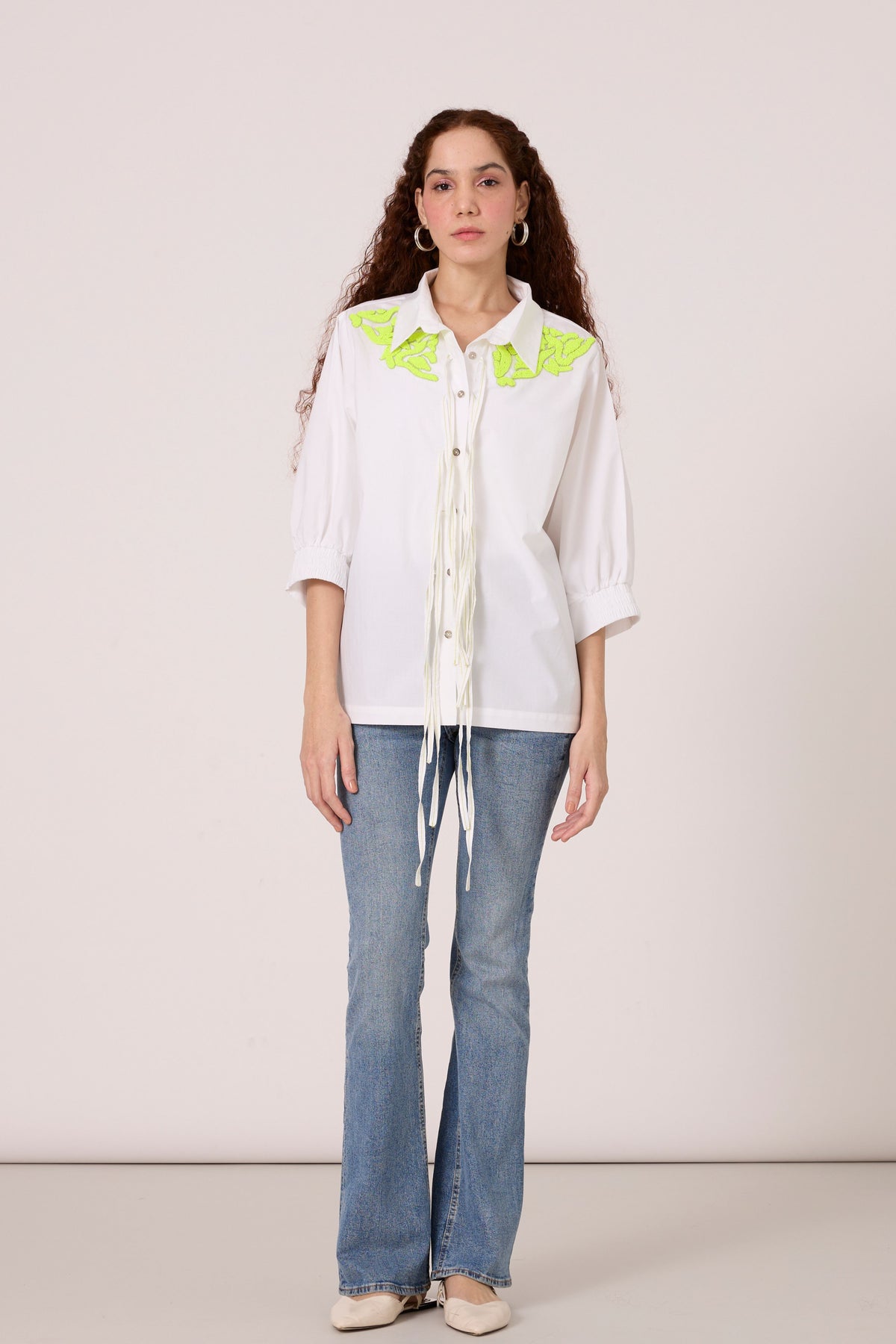 Emory Applique White Shirt