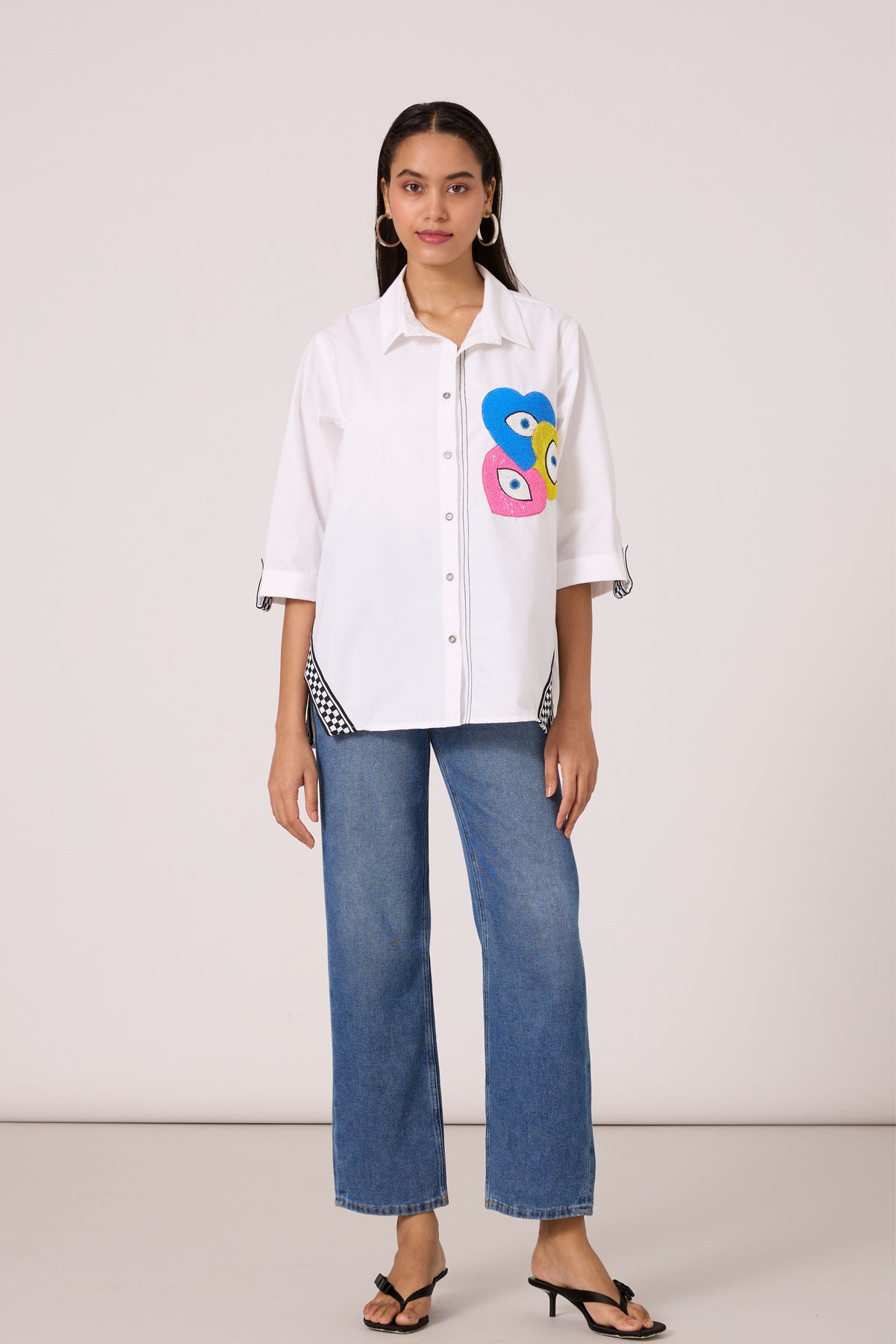 Doris Applique Bright White Shirt