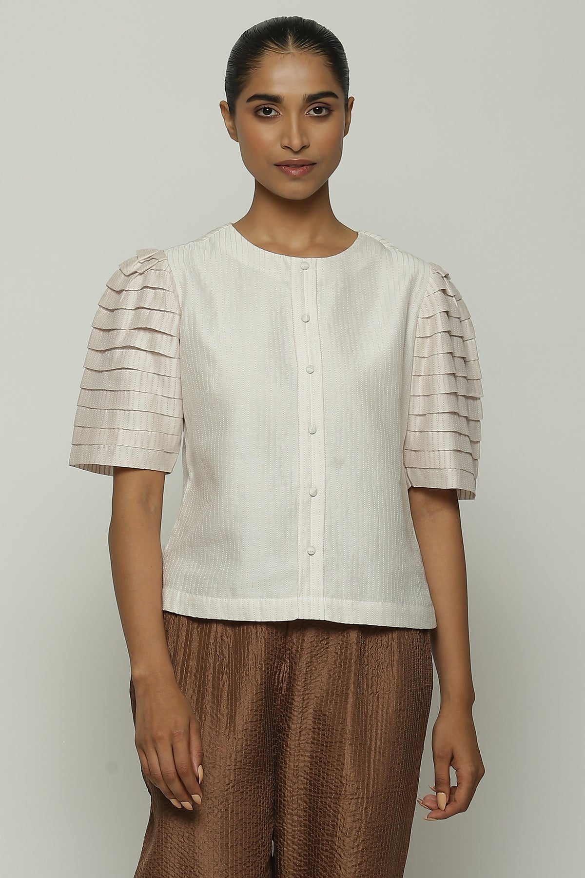 Ivory Pleated Top