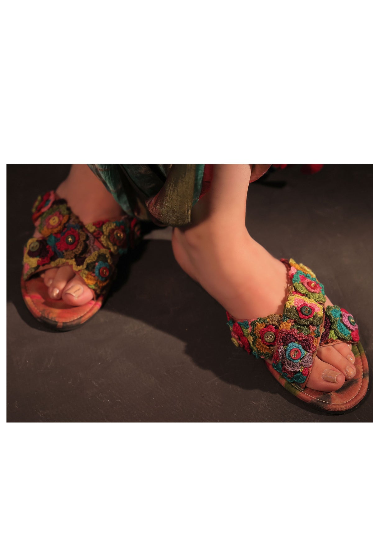 Gulaab Crochet Floral Chappal