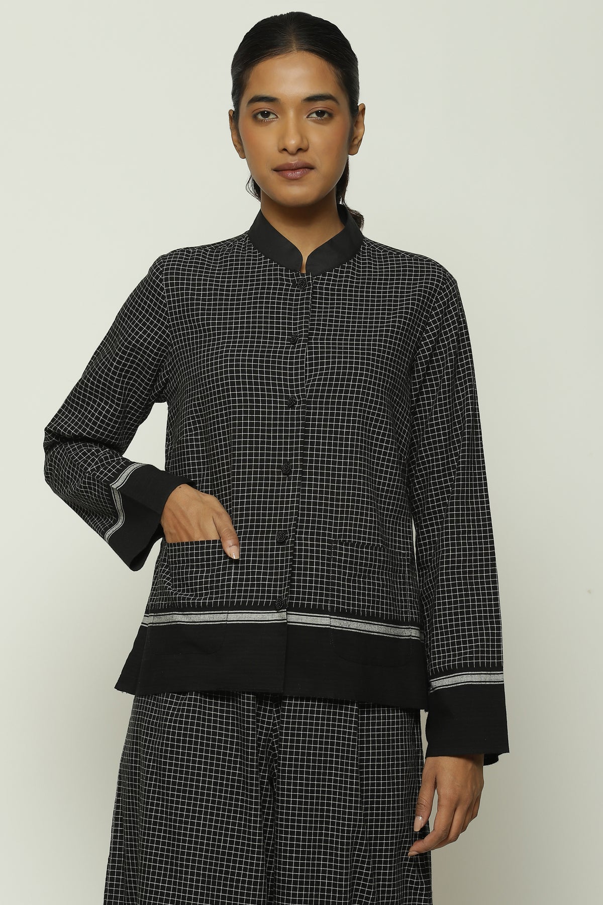 Chettinad Checks Black Border Shirt