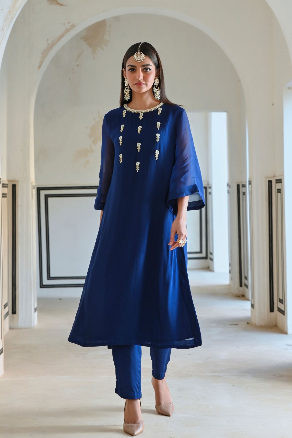 Royal Blue Embroidered Kurta