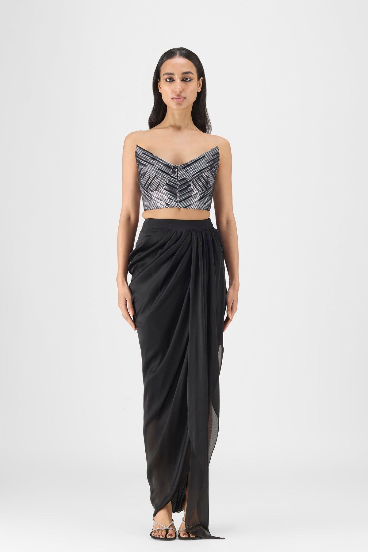 Woven Bustier And Skirt Set