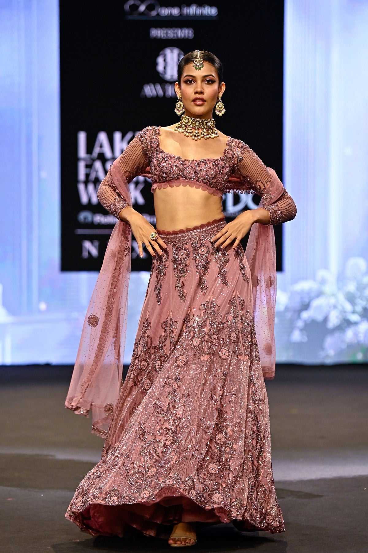 Dusty Onion Pink Lehenga Set