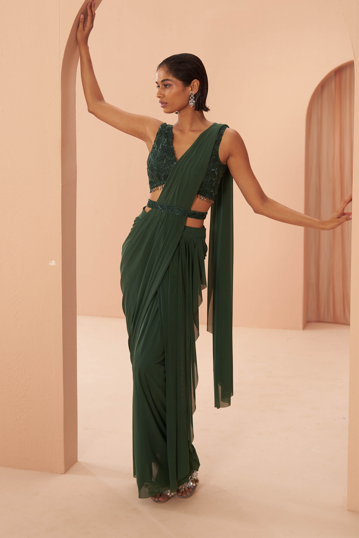 Indian Green Saree Set