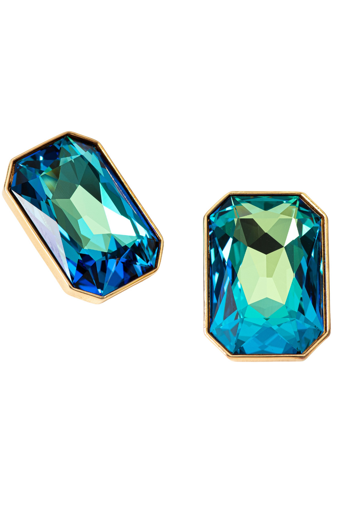 Radiance Crystal Cocktail Earring - Peacock Blue