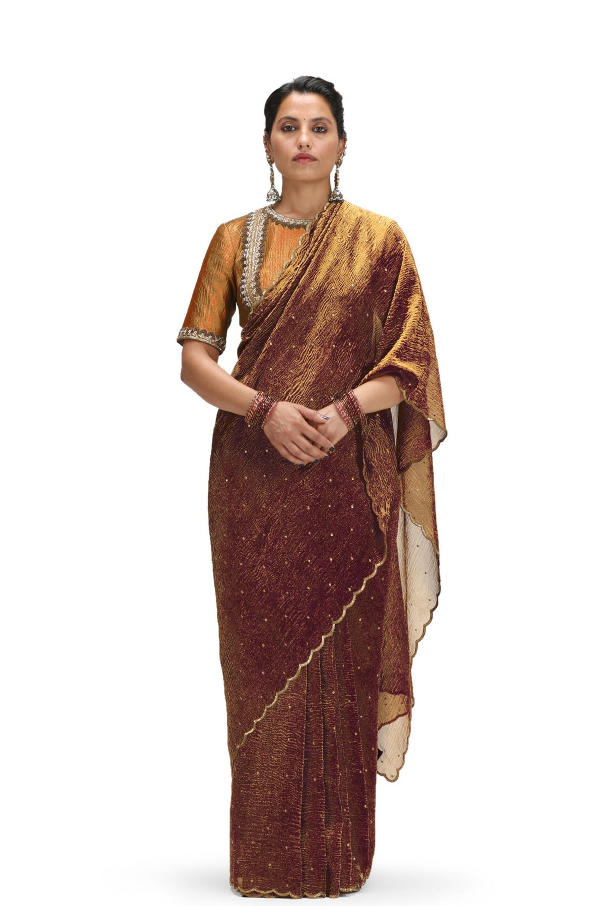 Krsna Garnet Saree Set