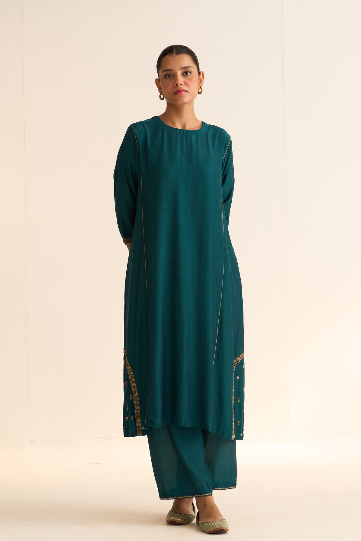 Kumud Teal Kurta