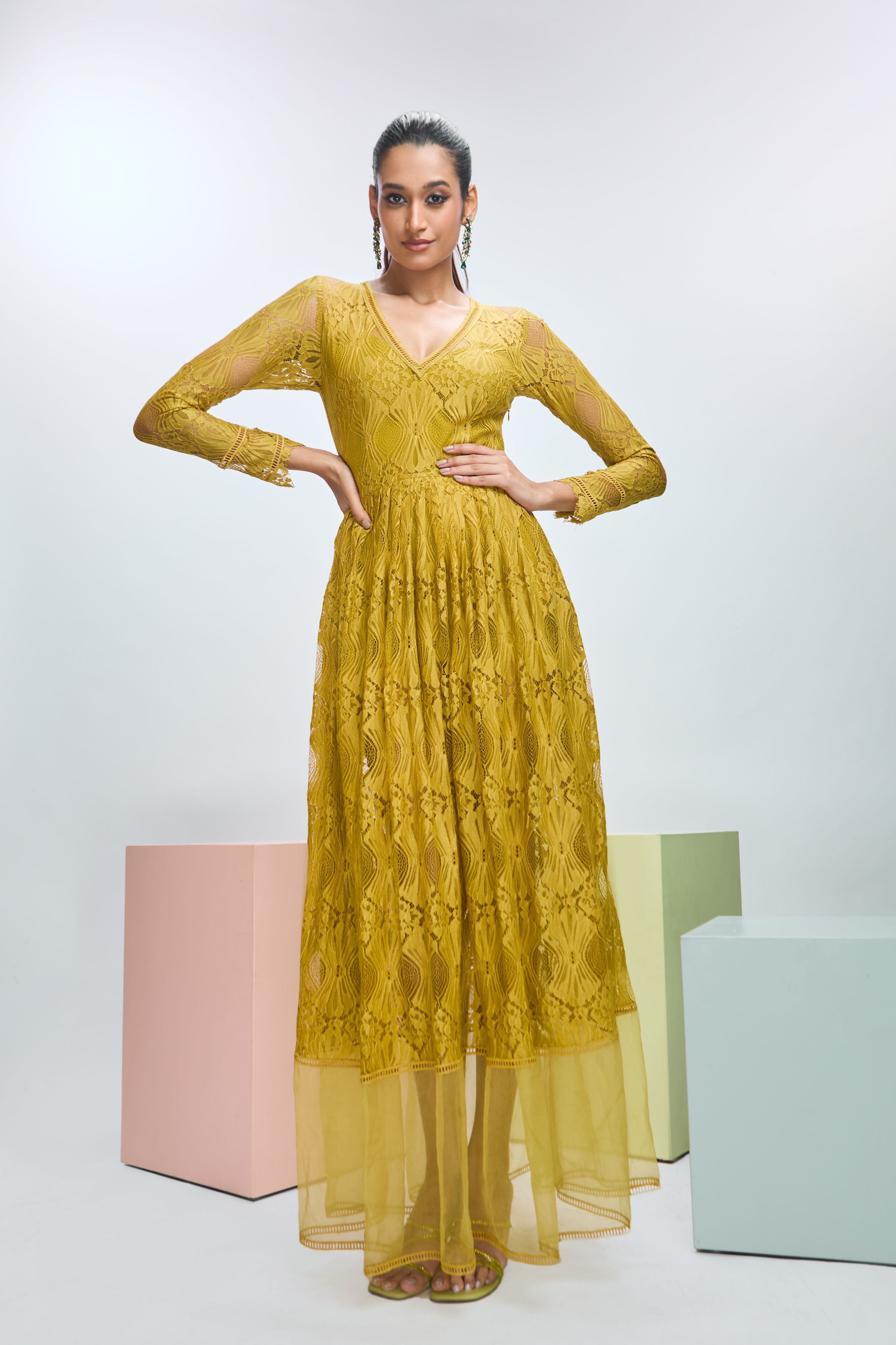 Long frock with full sleeves on sale