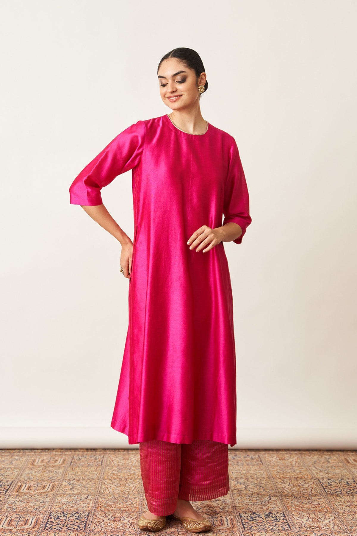 Rani Pink Kurta Set