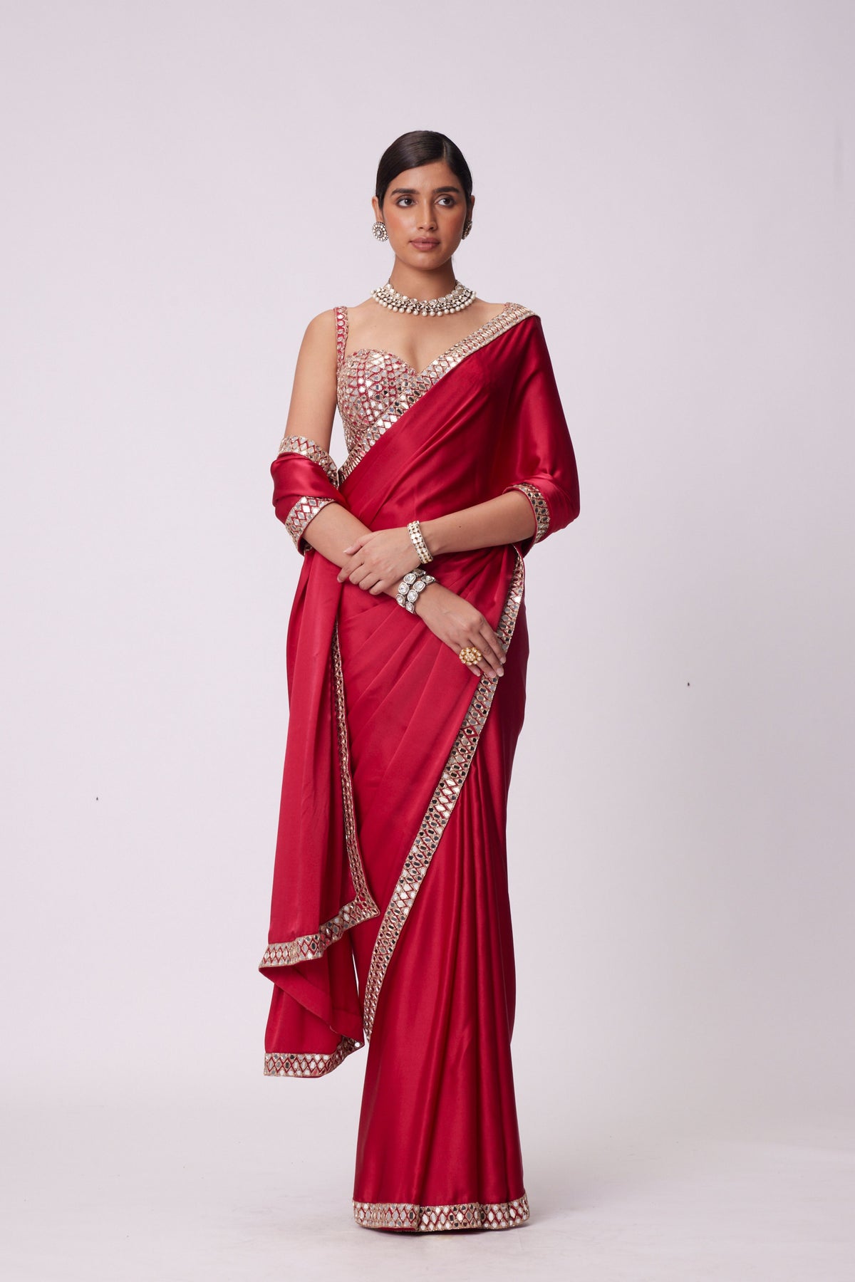 Crimson Red Saree Set