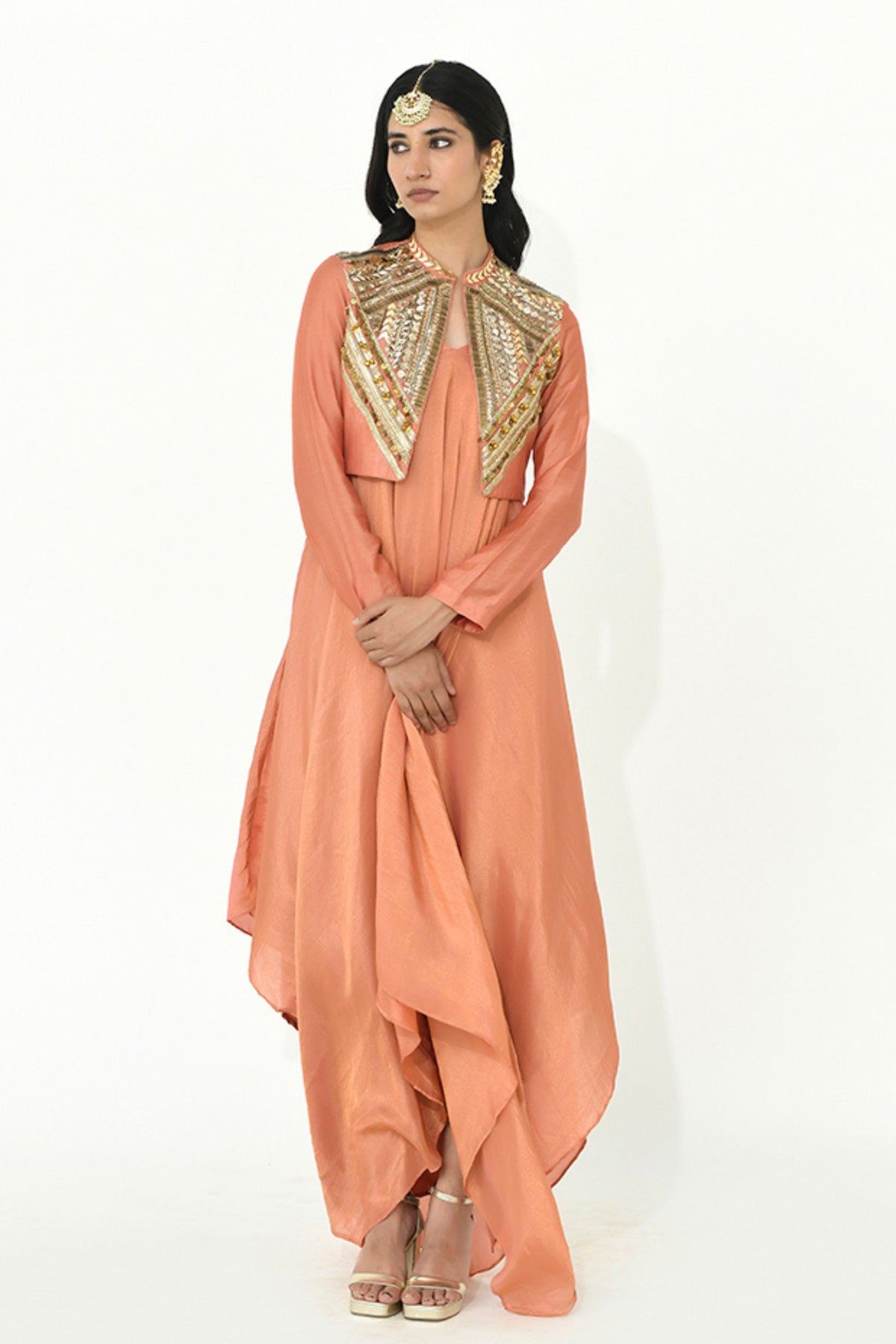 Apricot Jacket With Dress