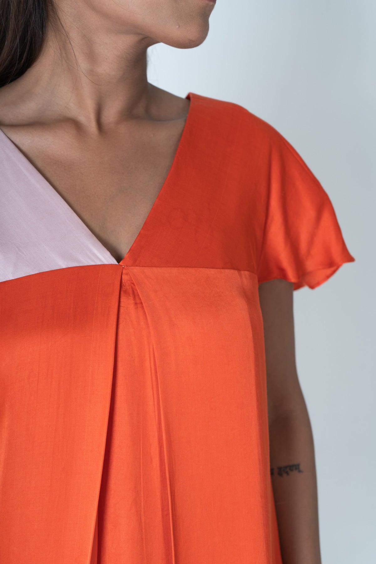 Orange-pink Short Dress
