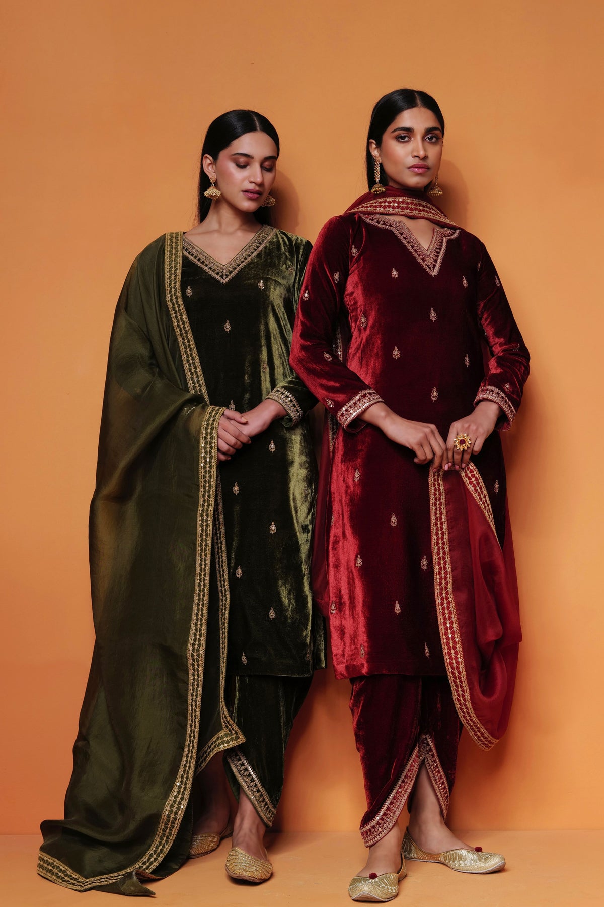 Forest Green Embroidery Kurta Set