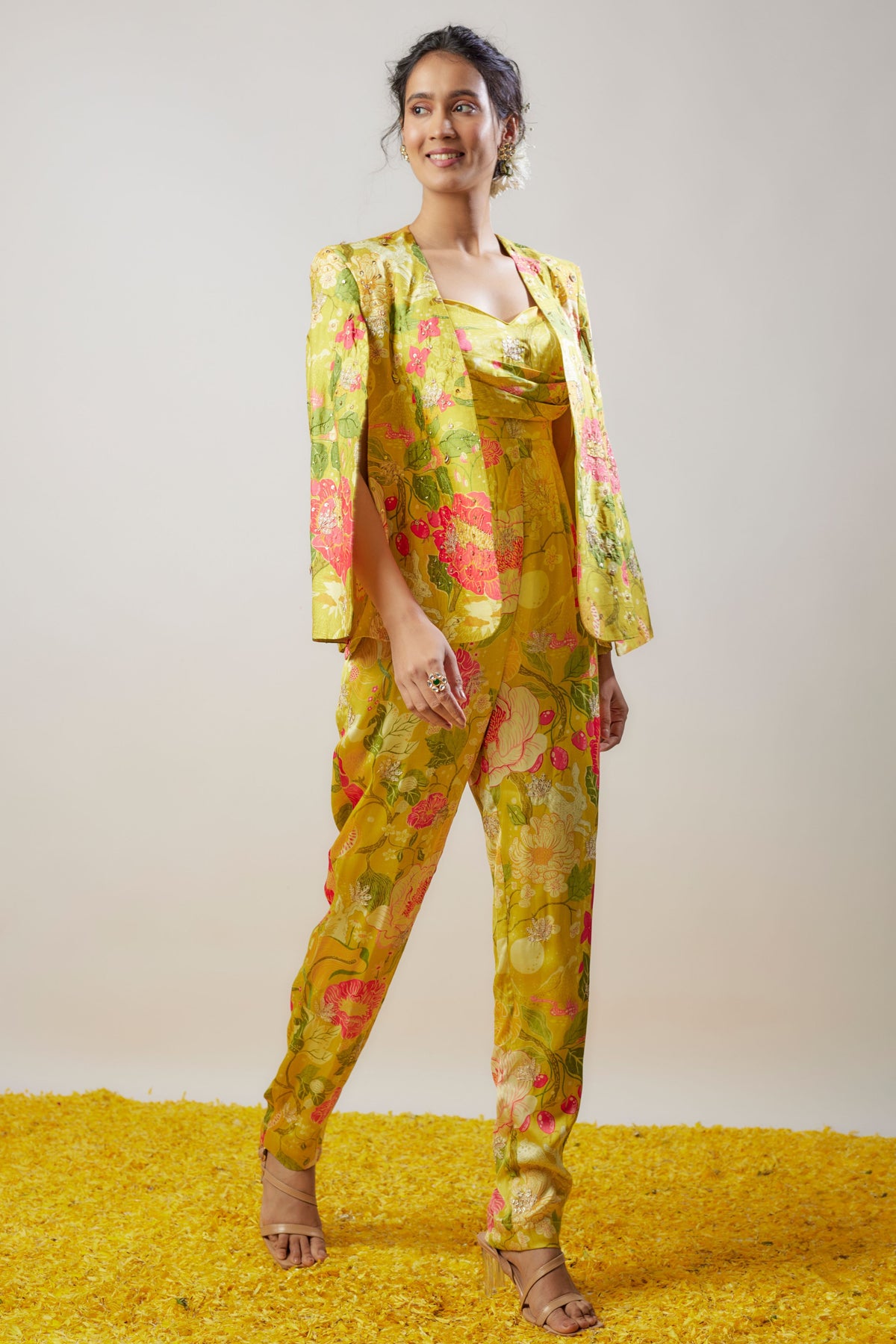 Alicia Yellow Jumpsuit With Jacket