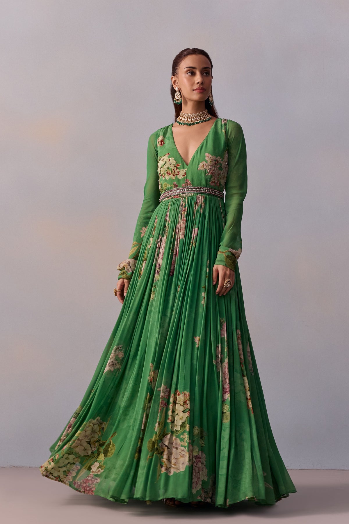 Forest Green Maira Anarkali Set