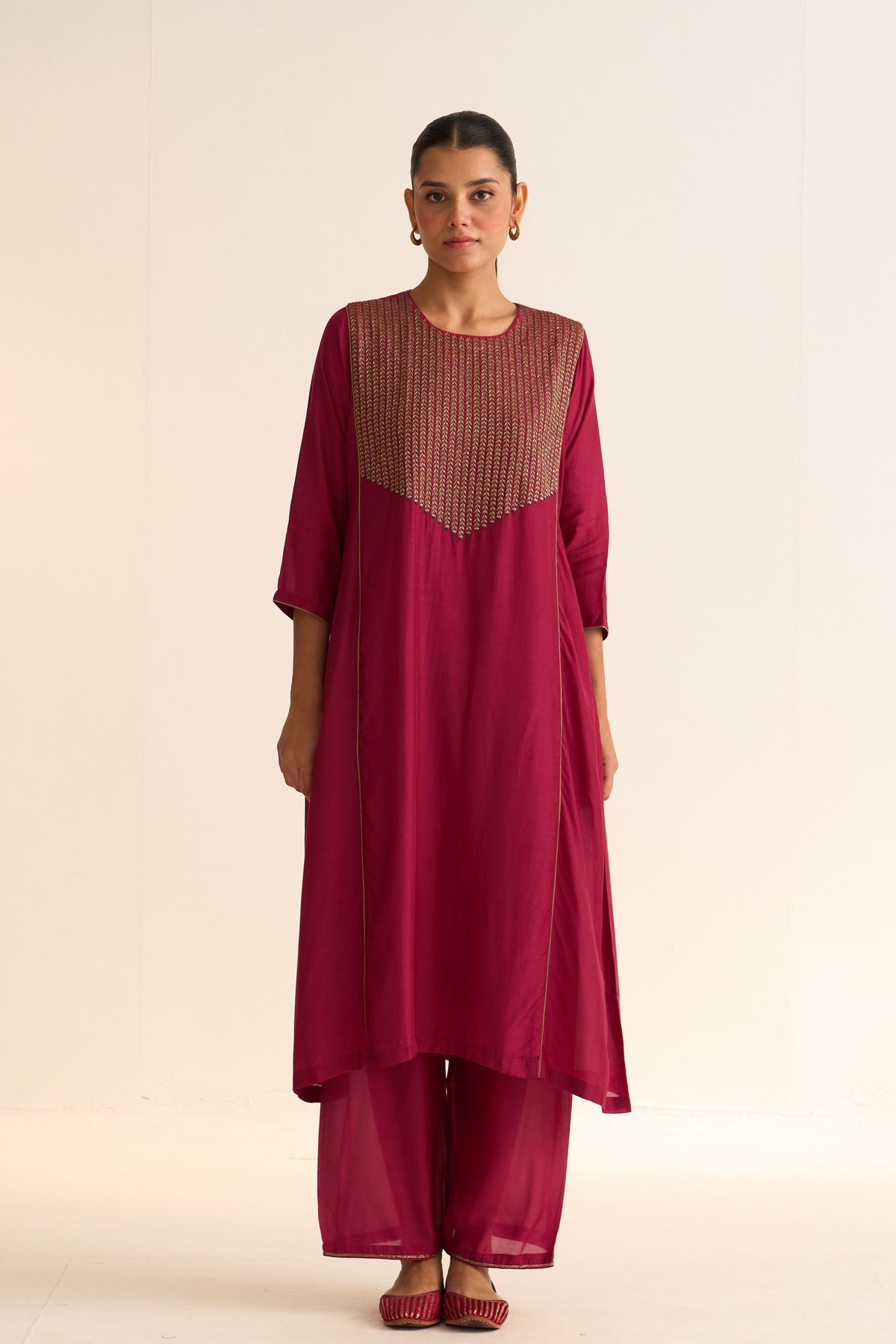 Veena Deep Red Kurta