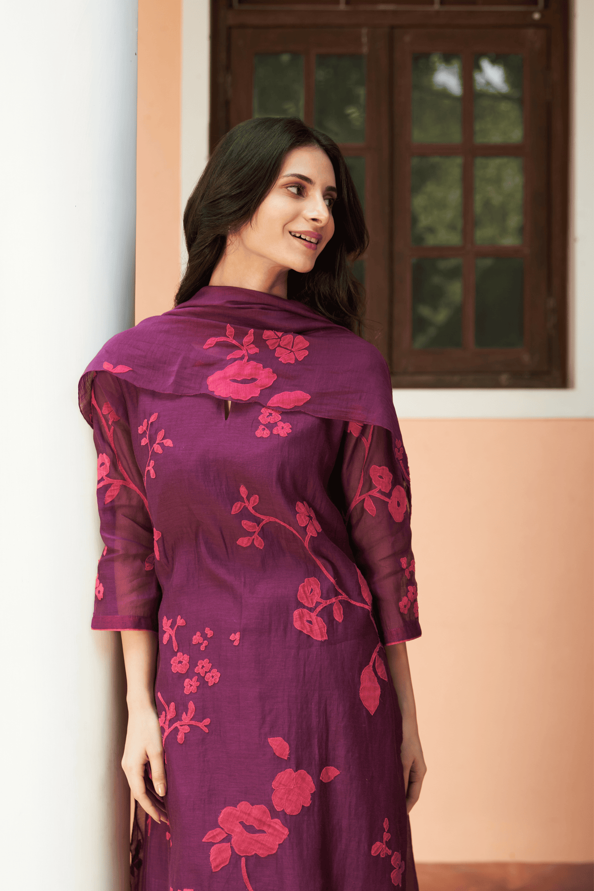 Amethyst Floral Applique Kurta Set