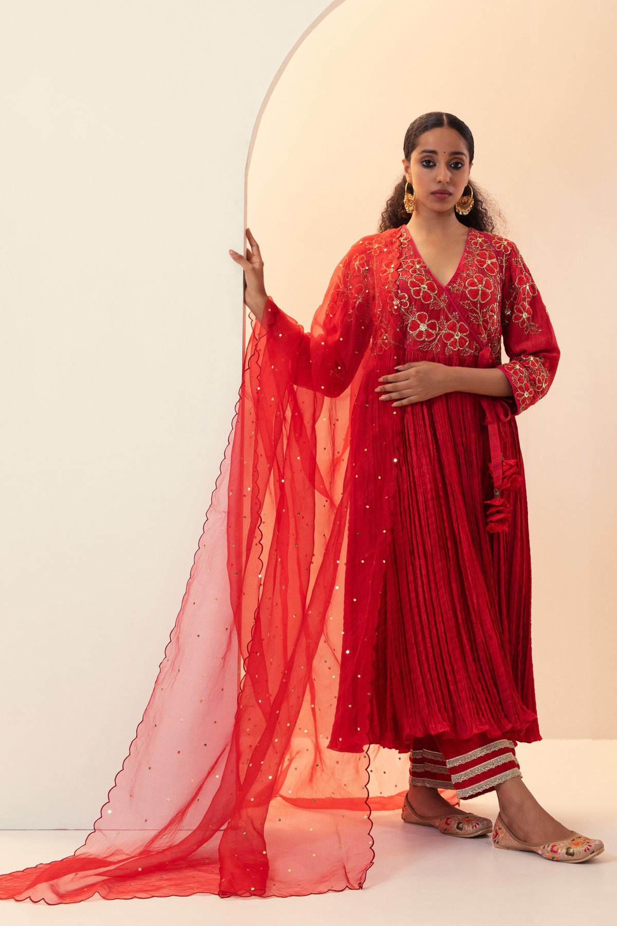 Crinkled Anarkali with Palazzos