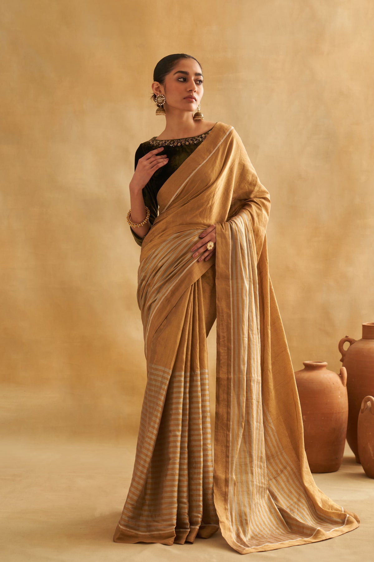 Gold &amp; Silver Saree Set