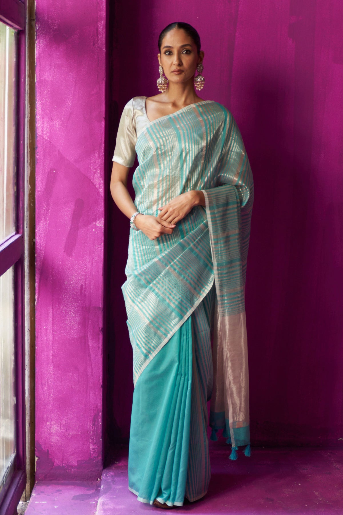 Shabana Turquoise Saree