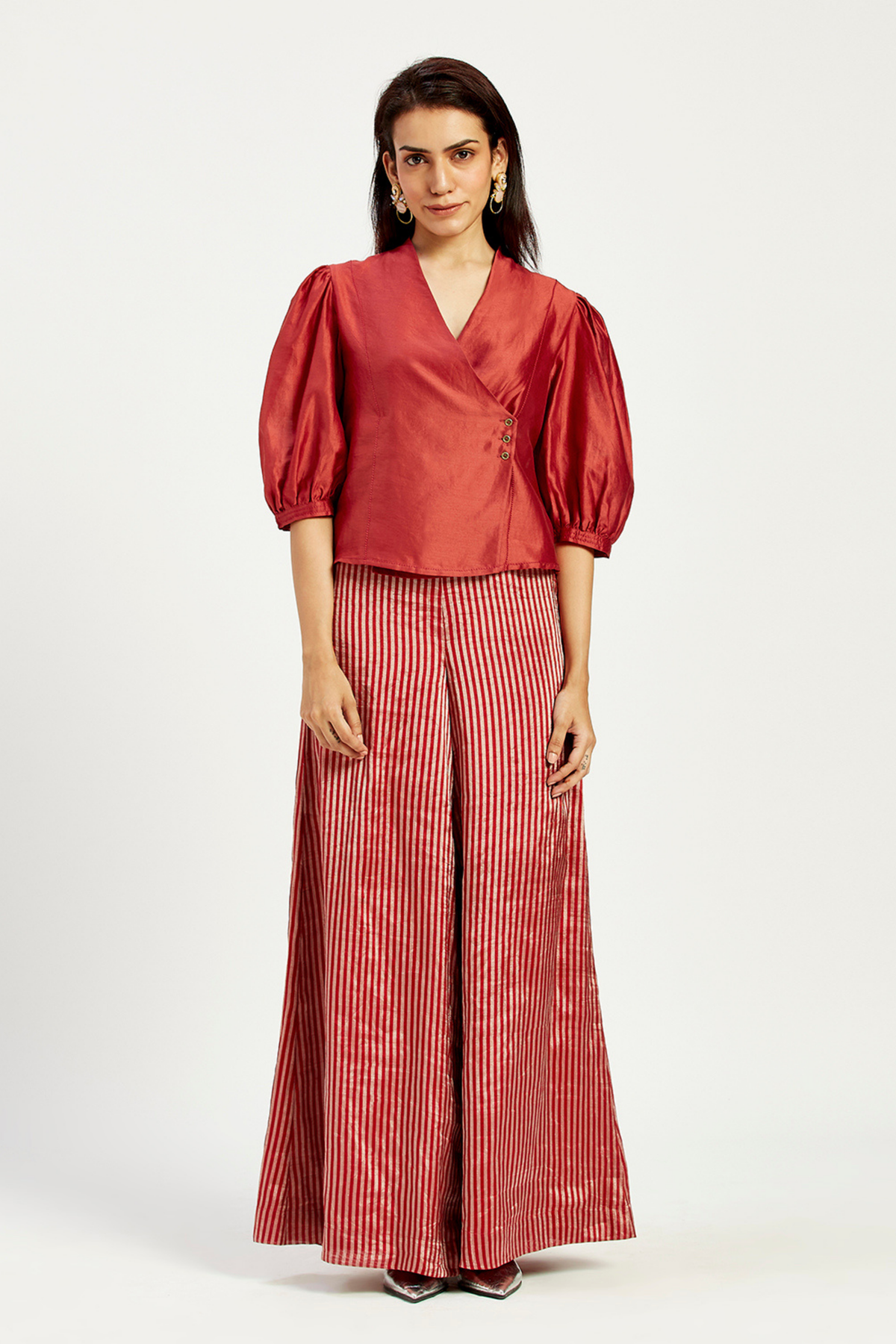 Agra Folksy Wrap Top With Pants