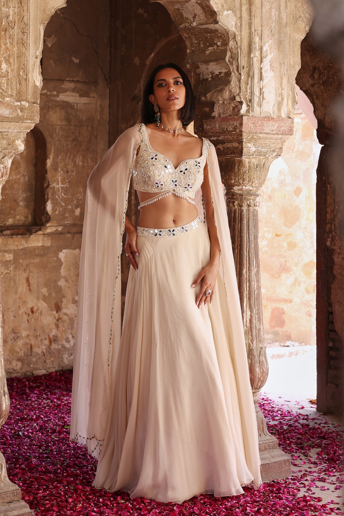 Areen Lehenga in Ivory