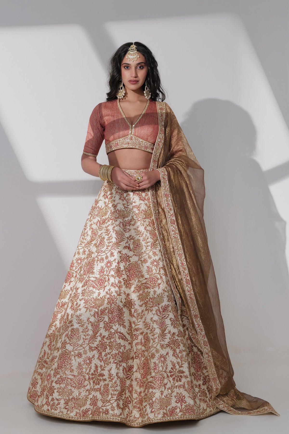 Red Embroidery Lehenga Set