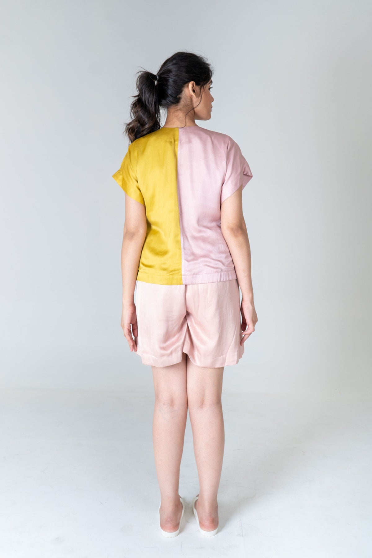 Pink-yellow Short Co-ord Set