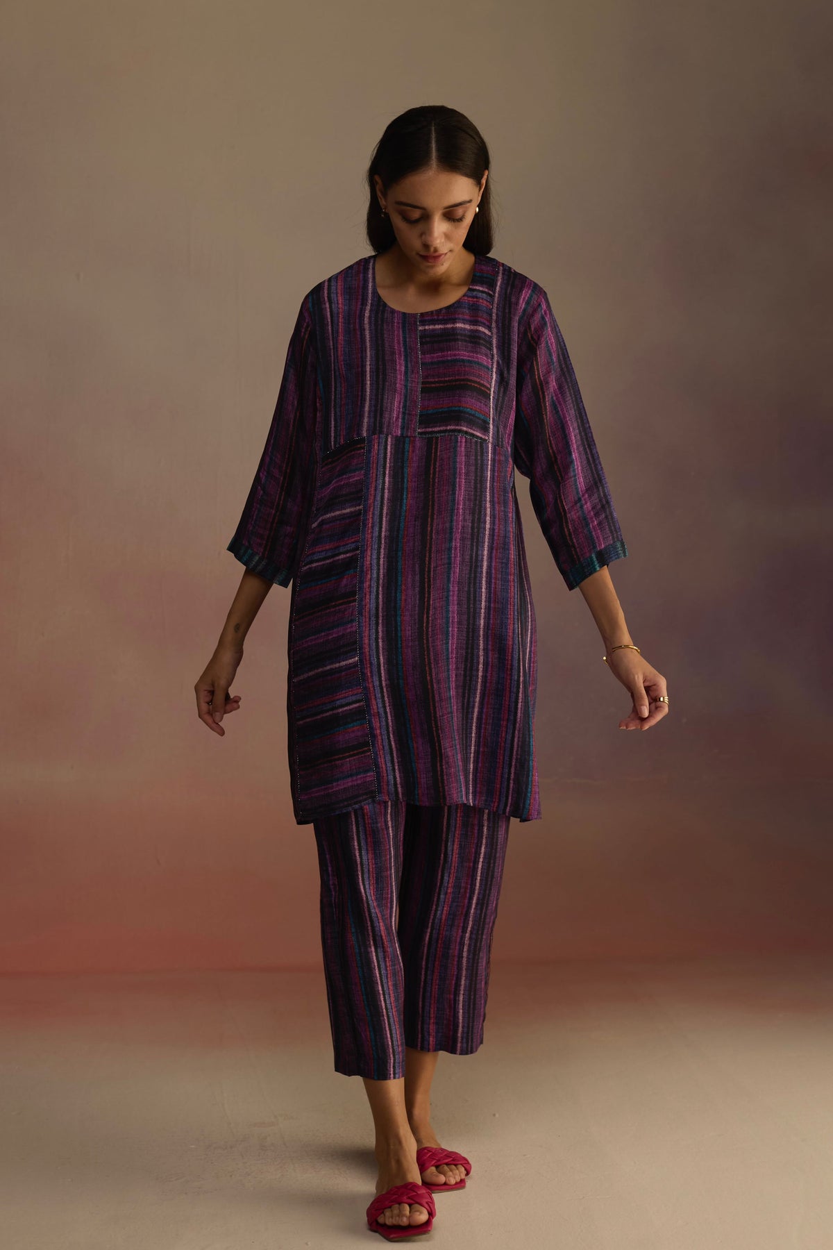 Awning Short Purple Kurta