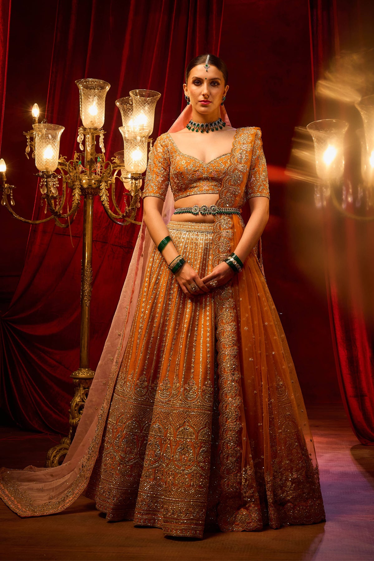 Shehnai Rust Lehenga Set