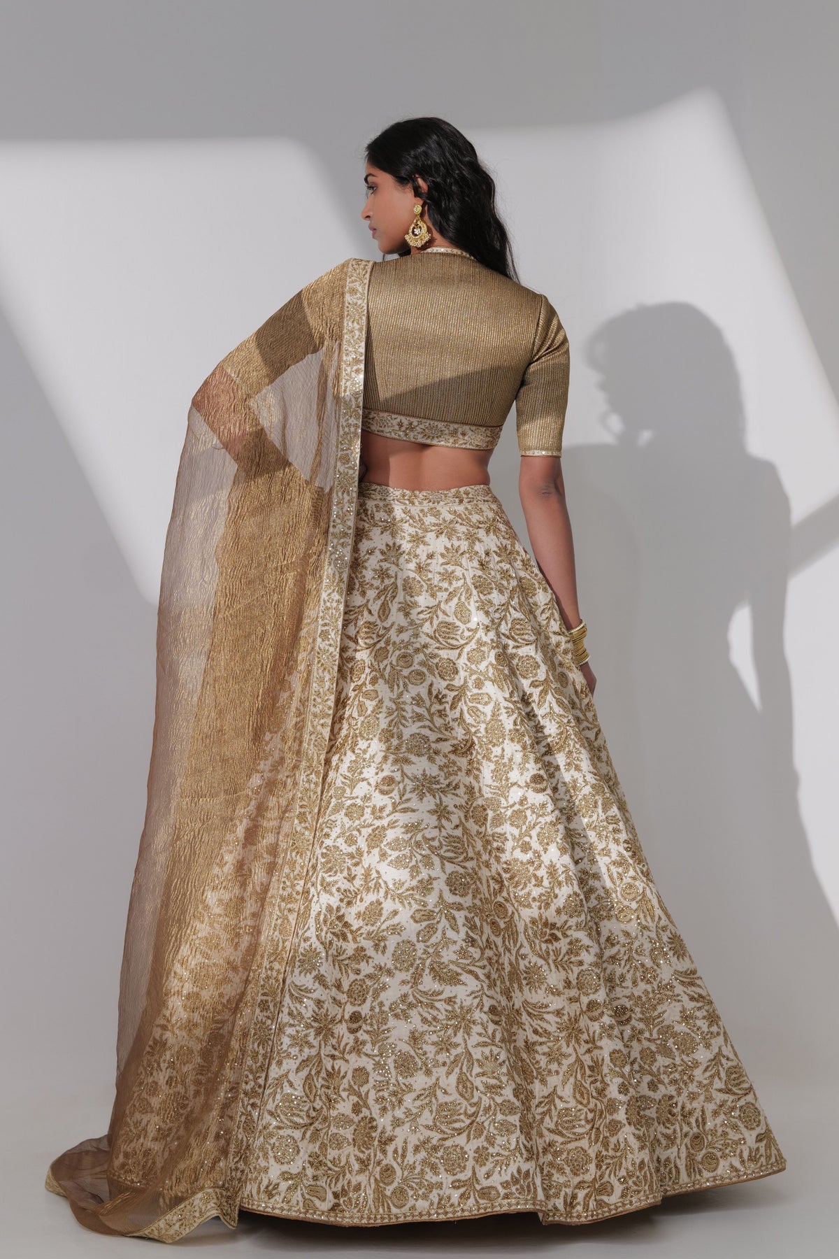 Brown Embroidery Lehenga Set