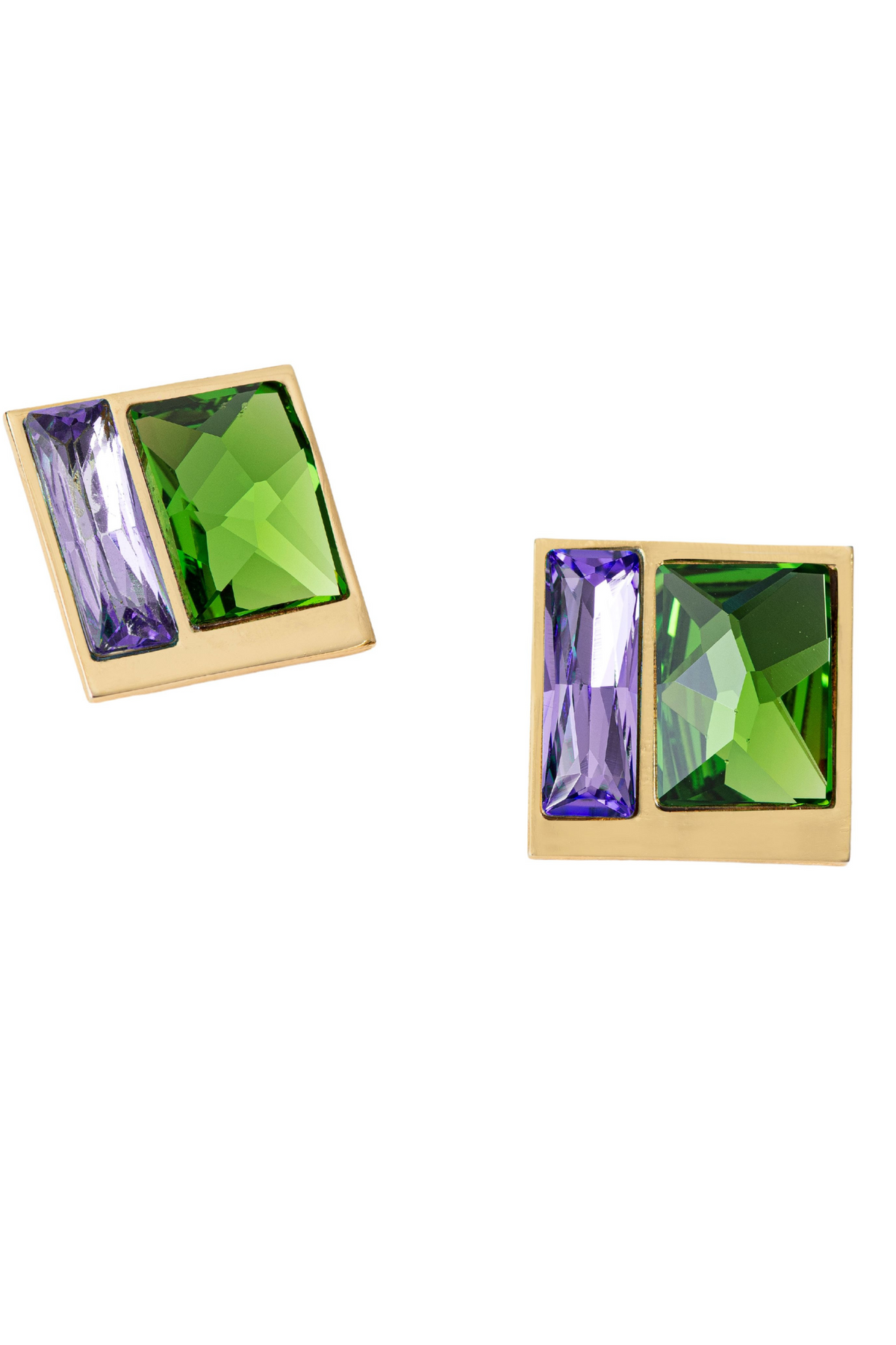 Fusion Crystal Earring - Fern &amp; Lavender