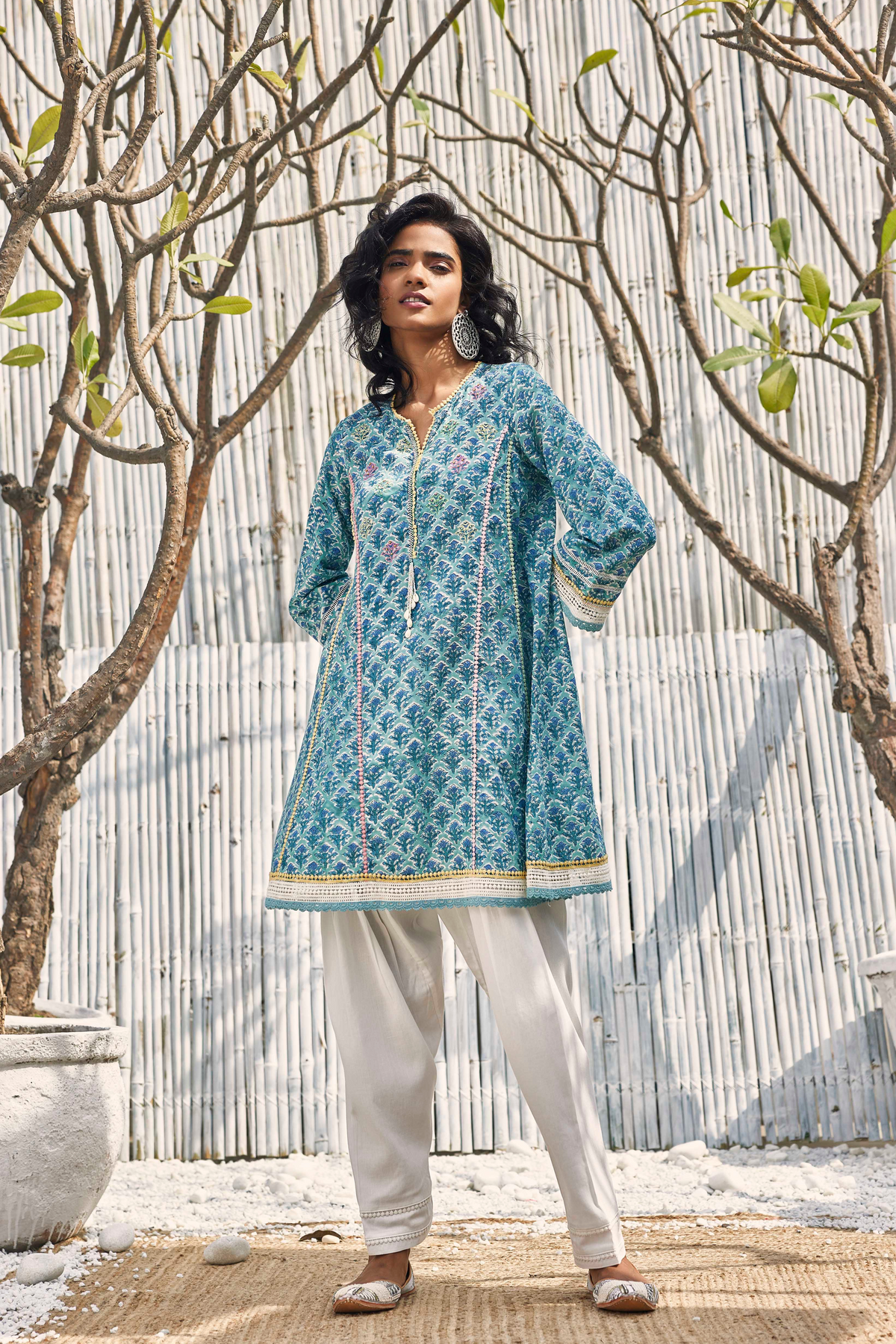 Block Print Short Kurta Set