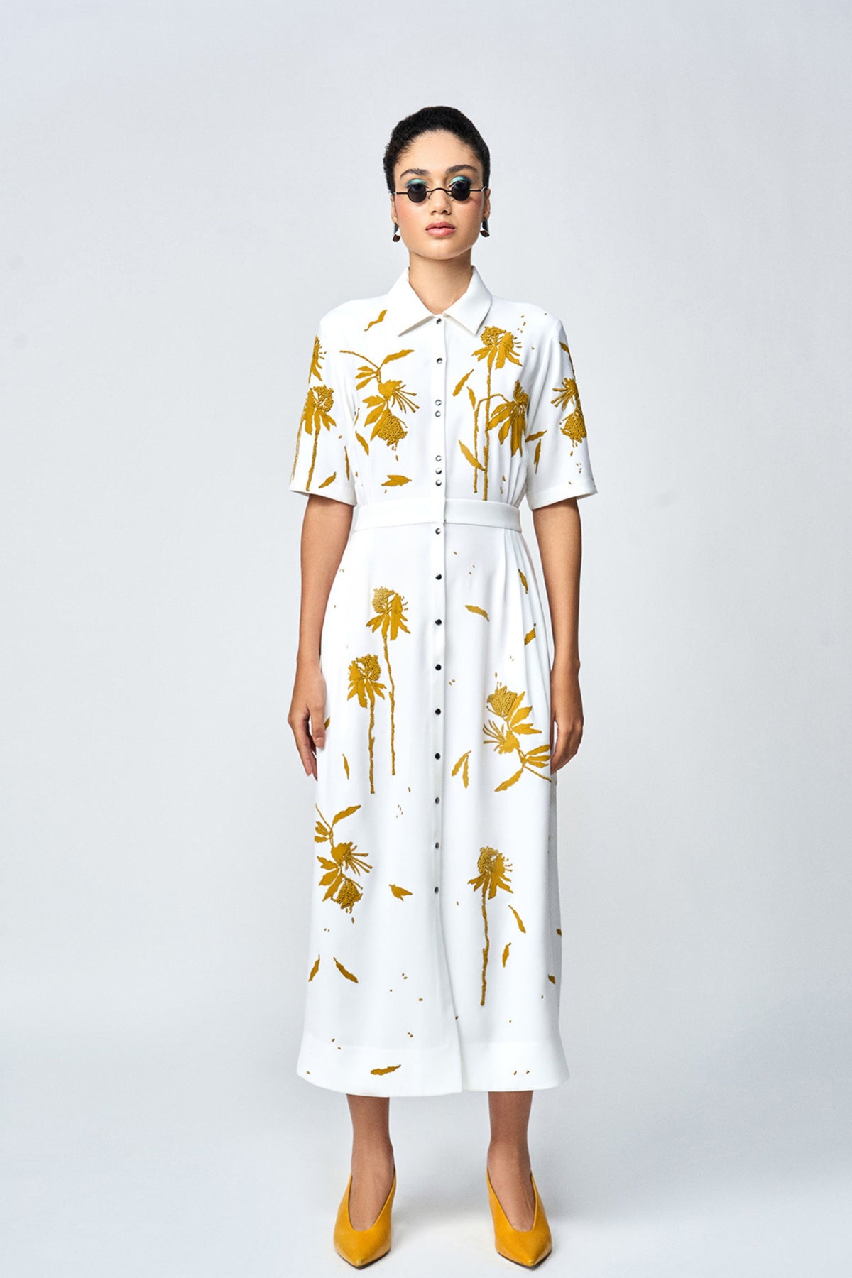 Ivory Embroidery Long Dress