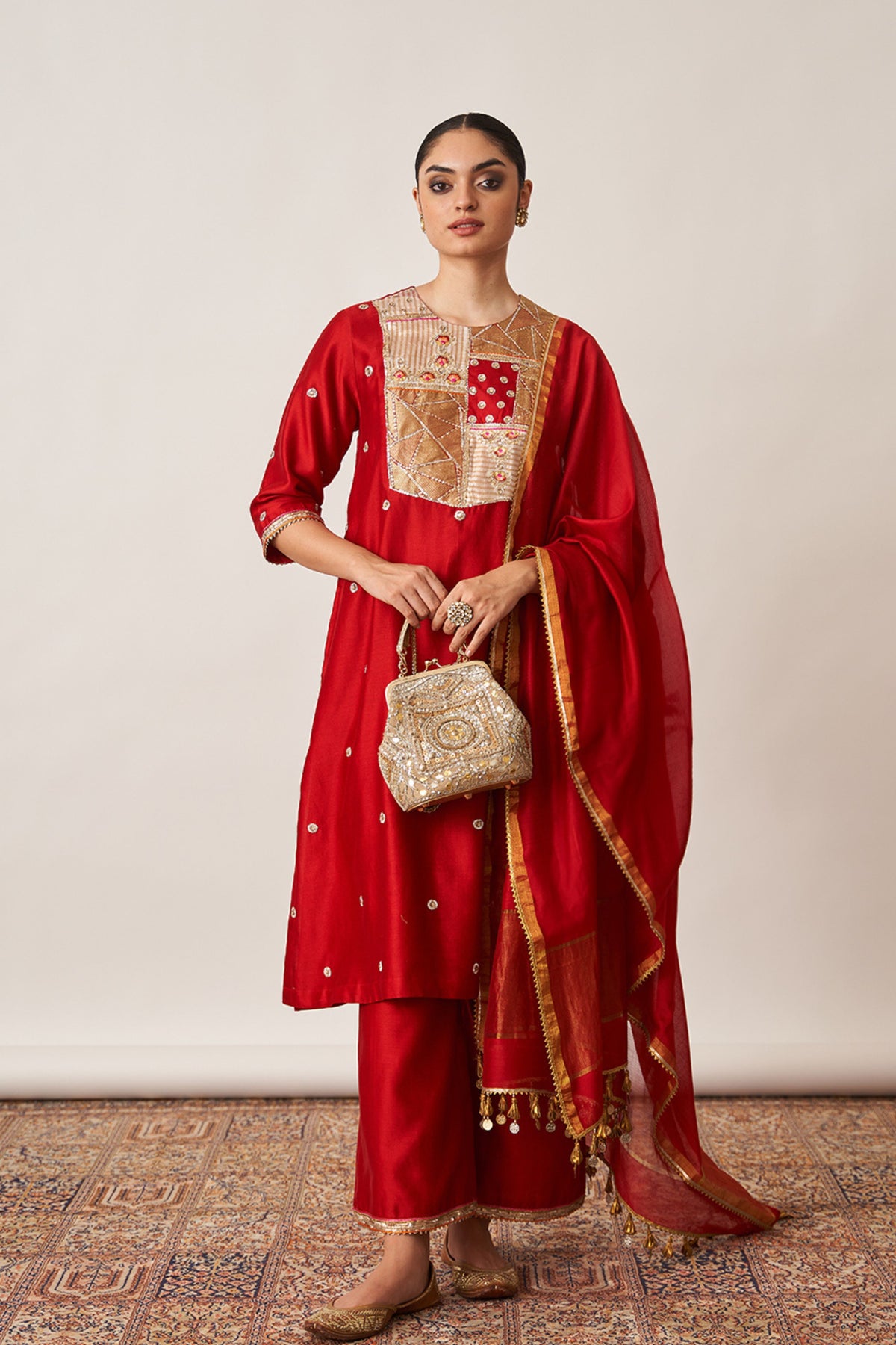 Red Kurta Set