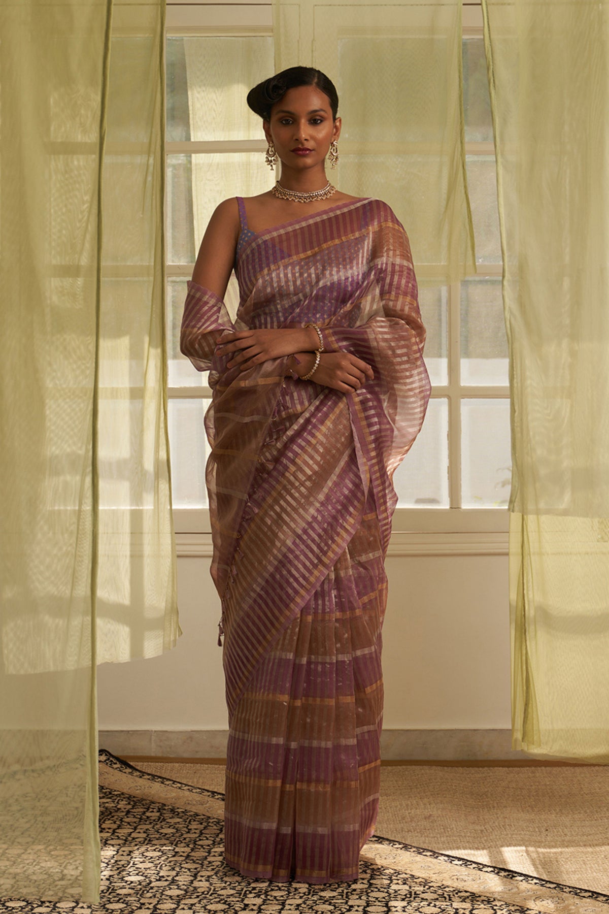 Dhaari Purple Saree