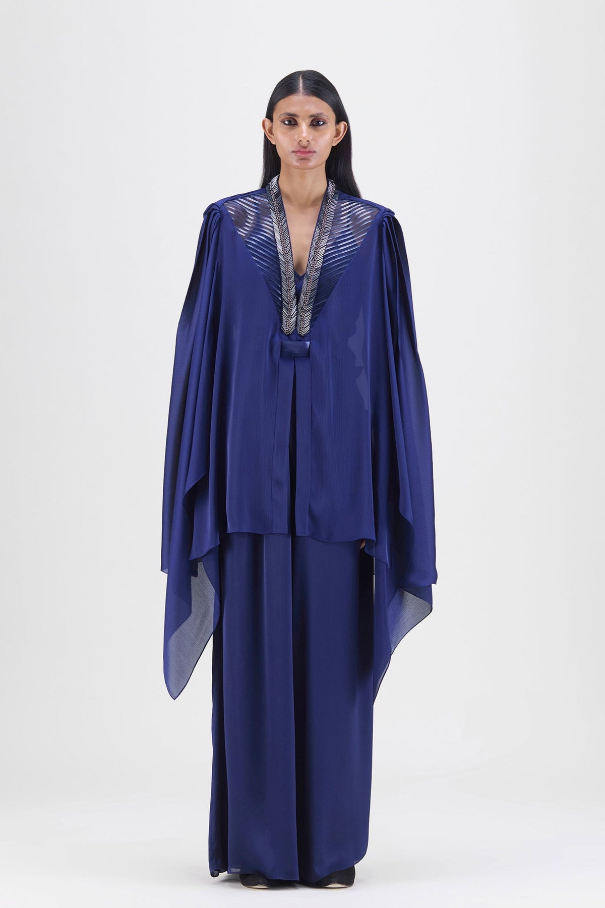 Ink Blue Structured Cape