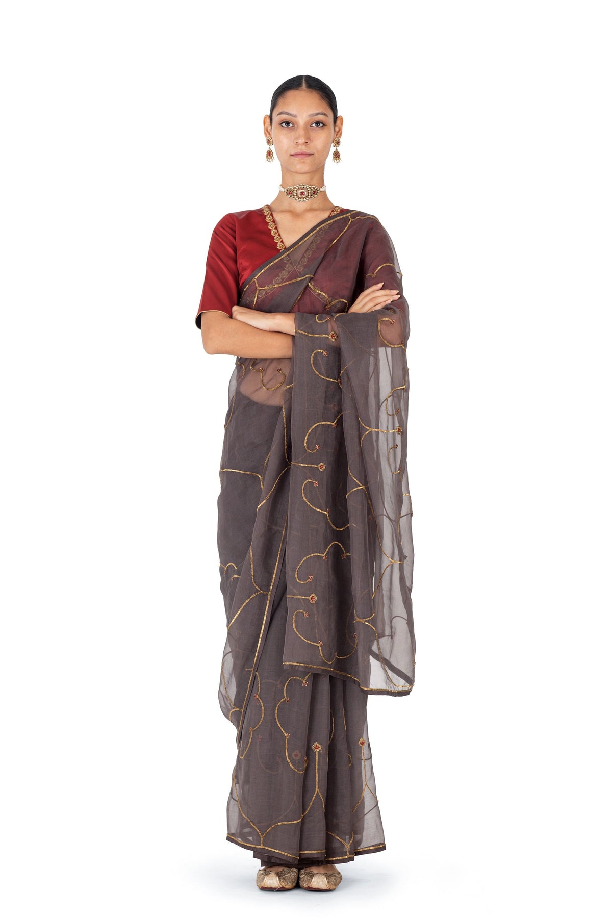 Merces Grey Saree