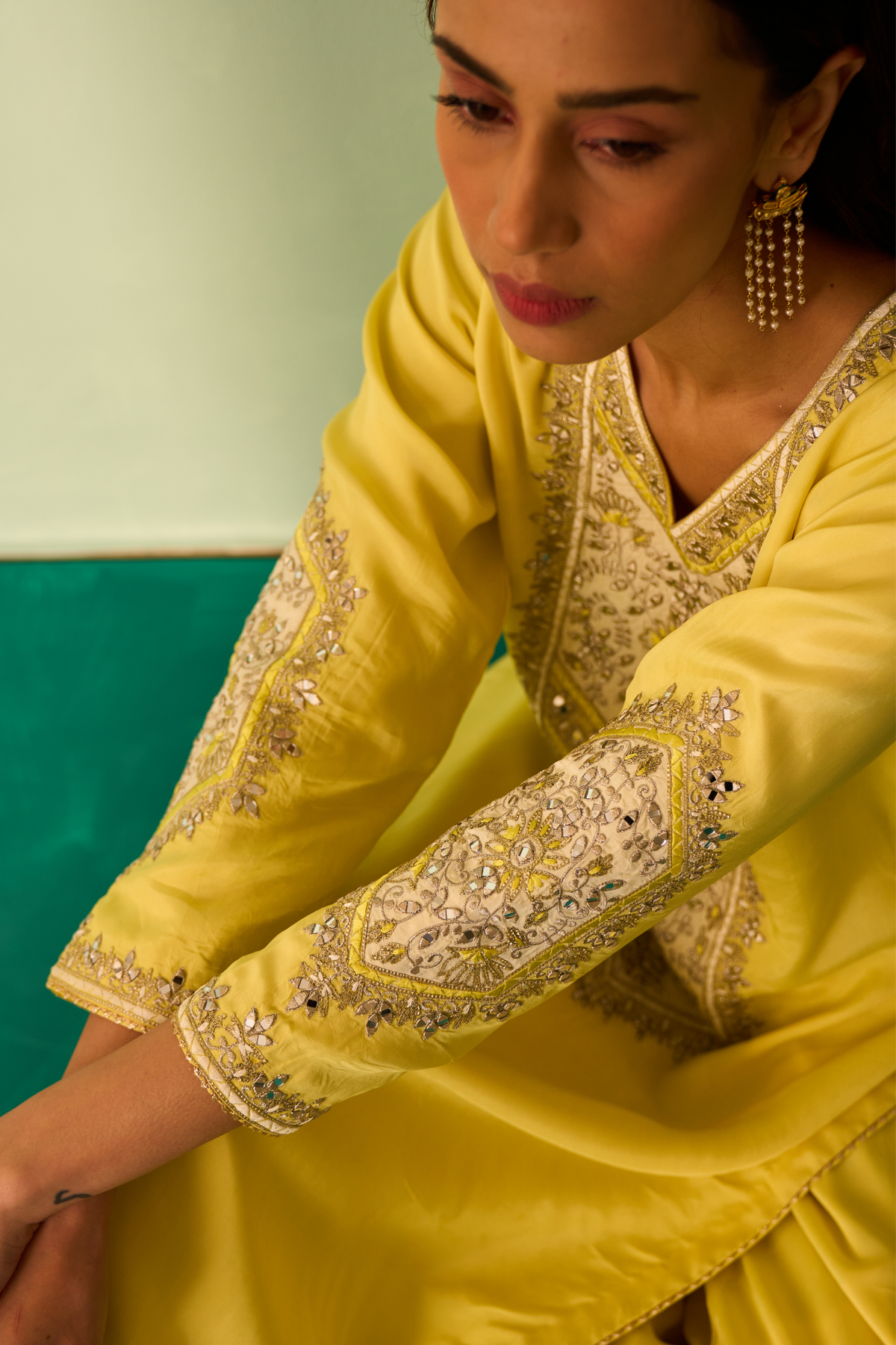 Yellow Silk Kurta Set