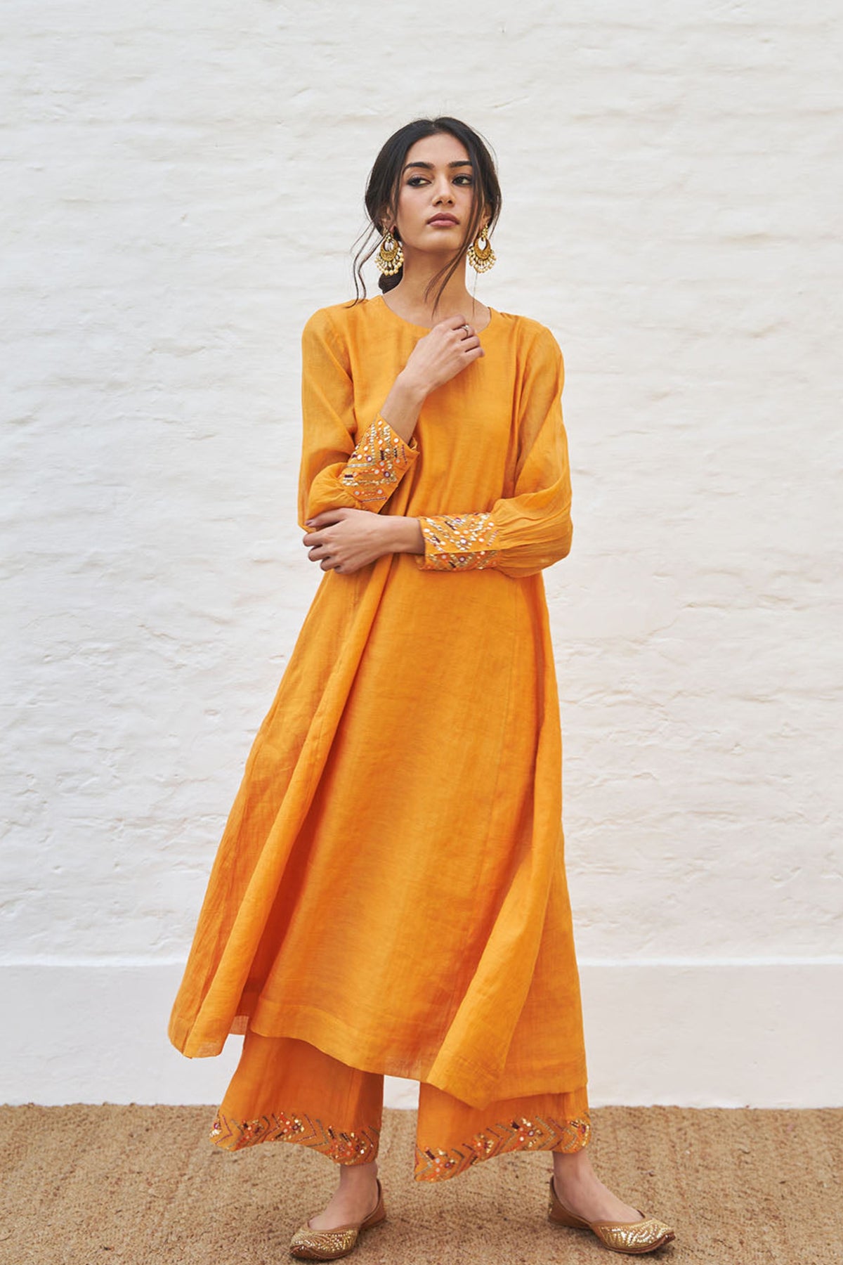 Tangerine Kurta Set