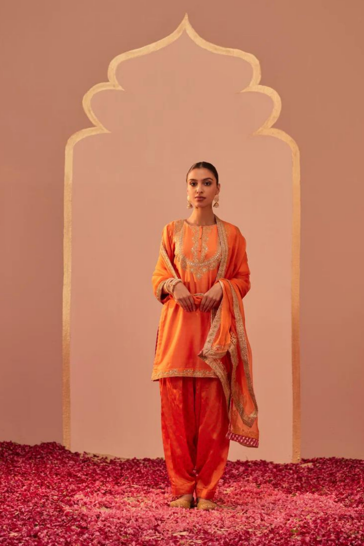 Nafisah Orange Kurta Set