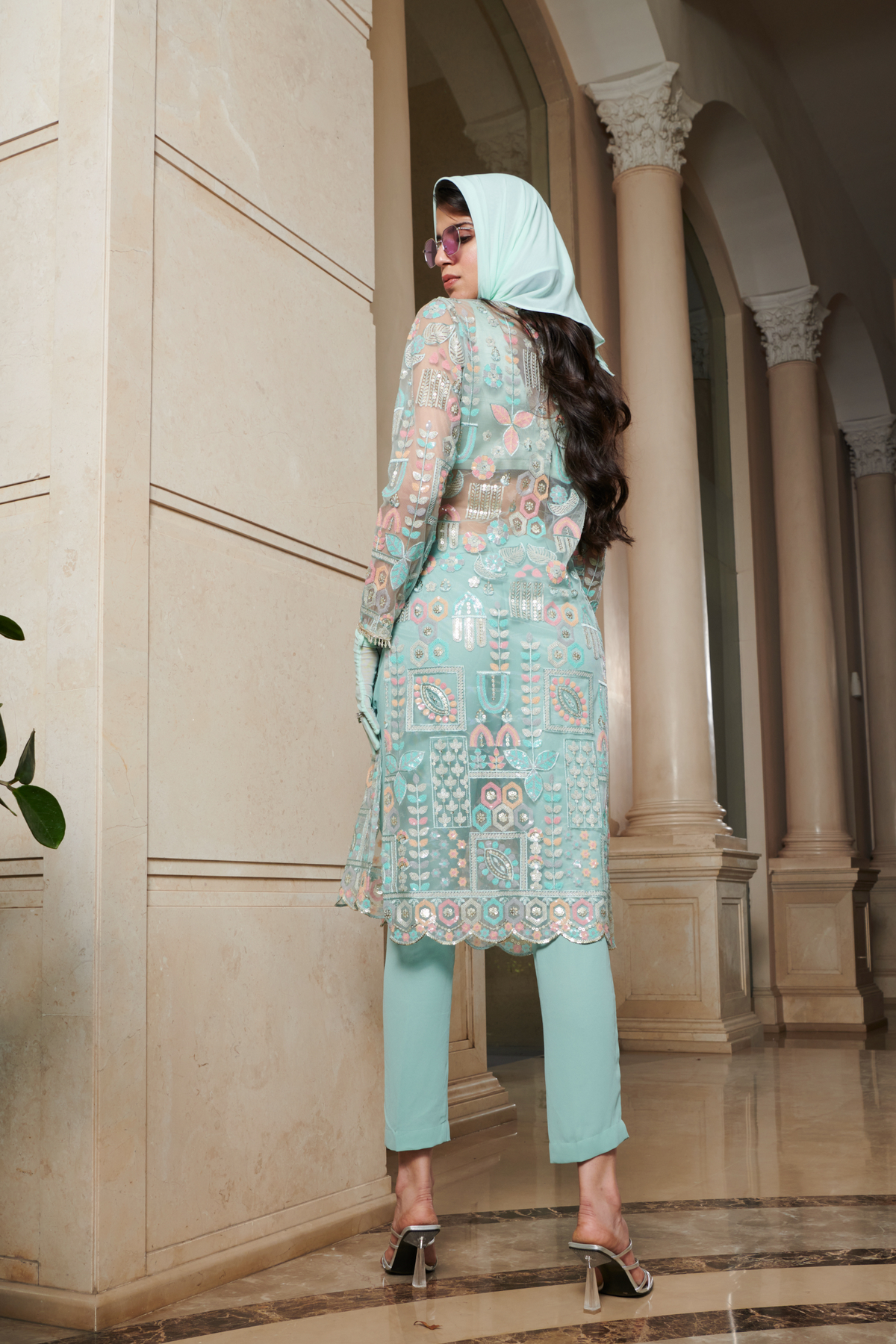 Blue Motif Kurta Set