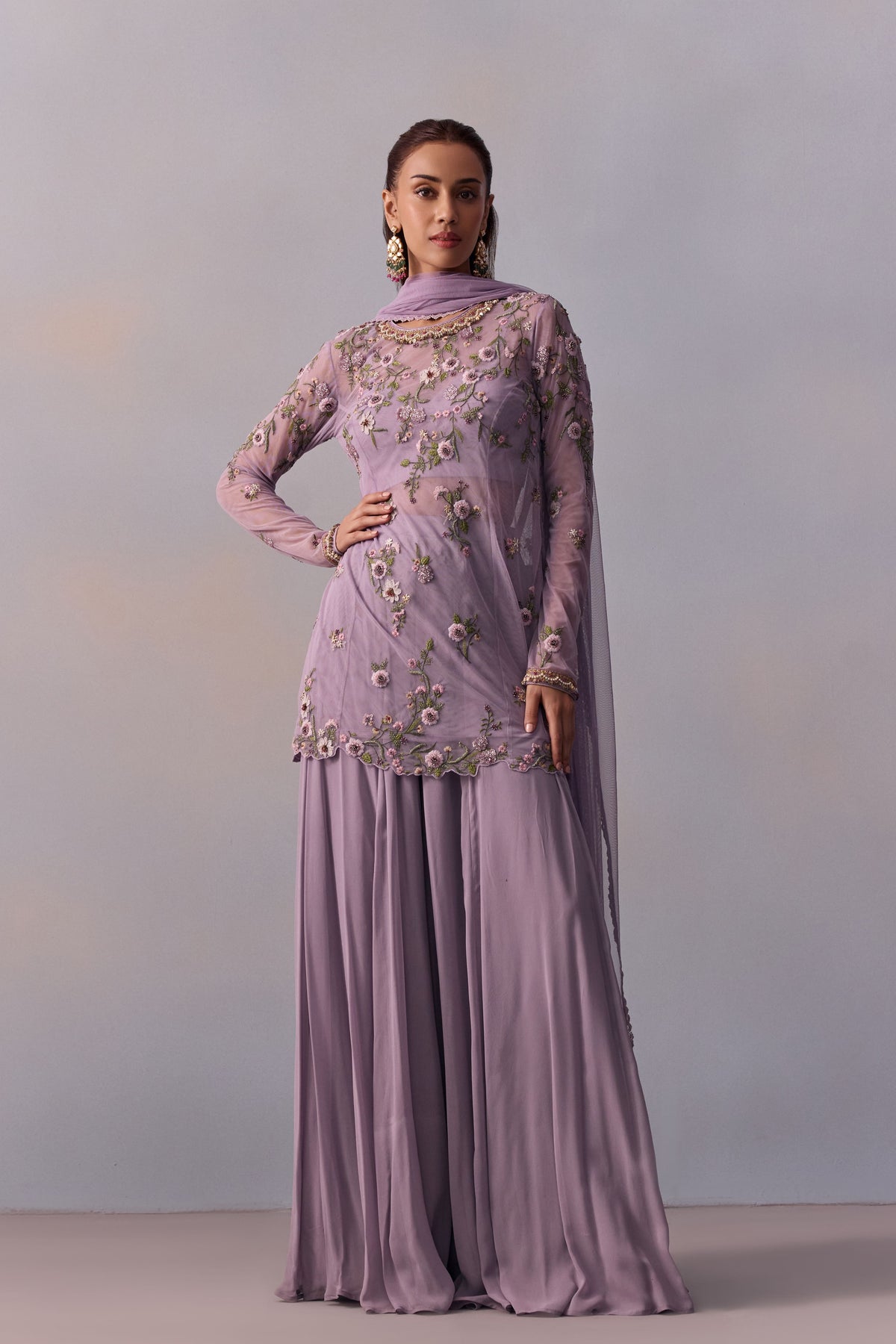 Lilac Fidah Sharara Set