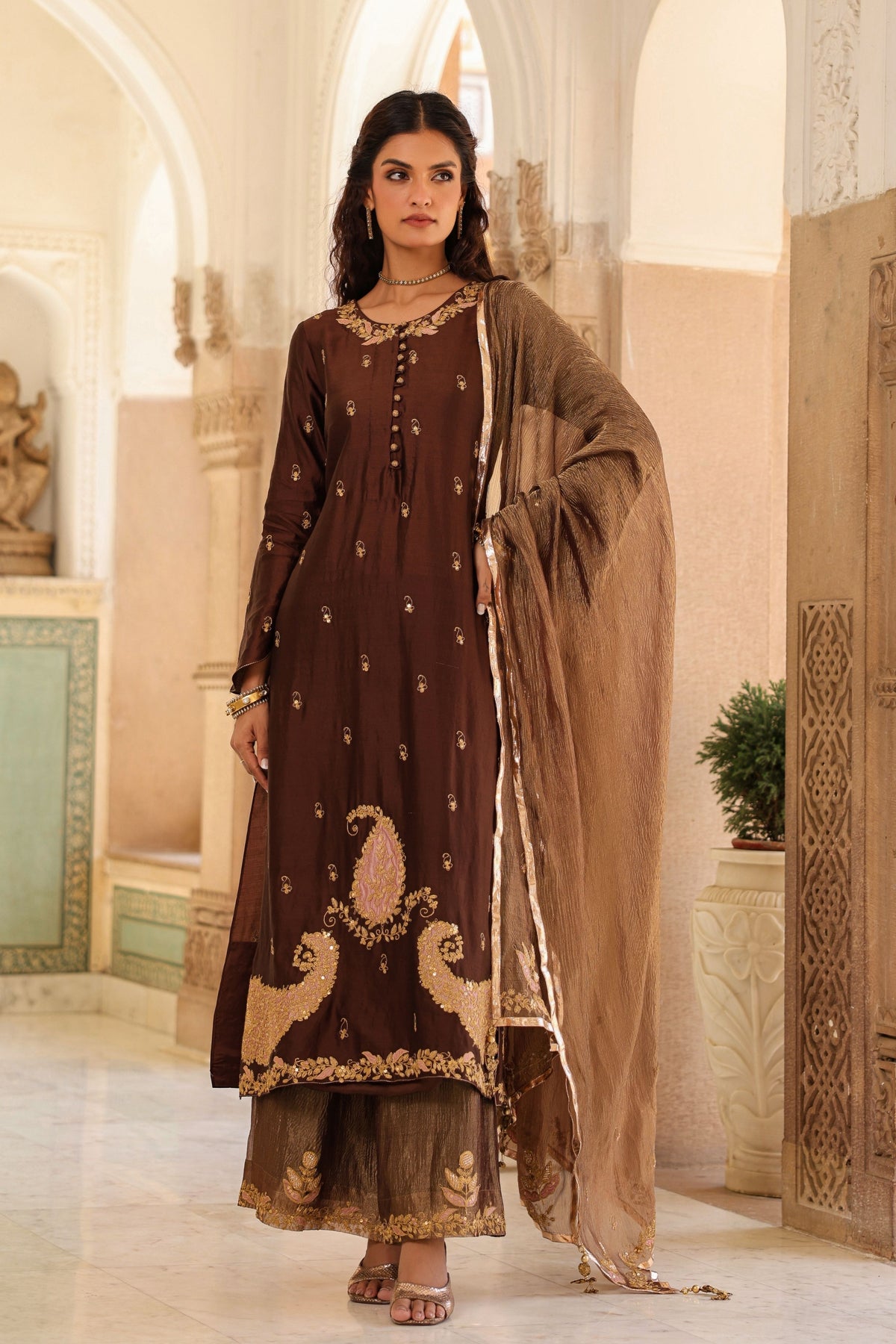 Riwayat Applique Long Kurta Set