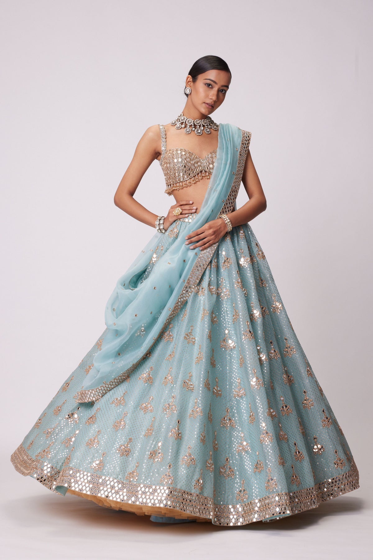 Powder Blue Lehenga Set