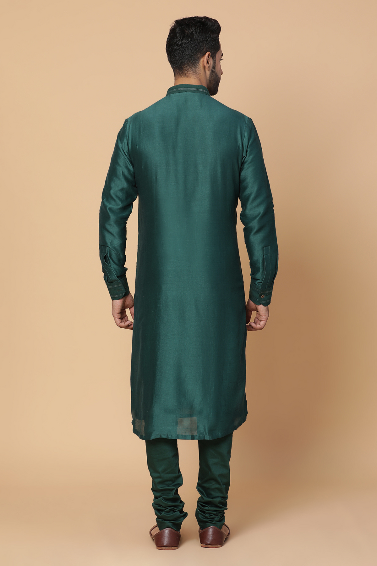 Peacock Green umbrella kurta with churidar