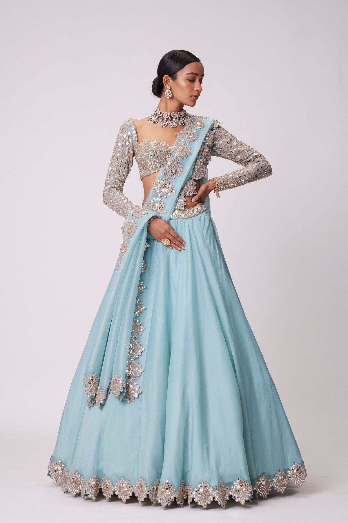 Powder Blue Lehenga Set